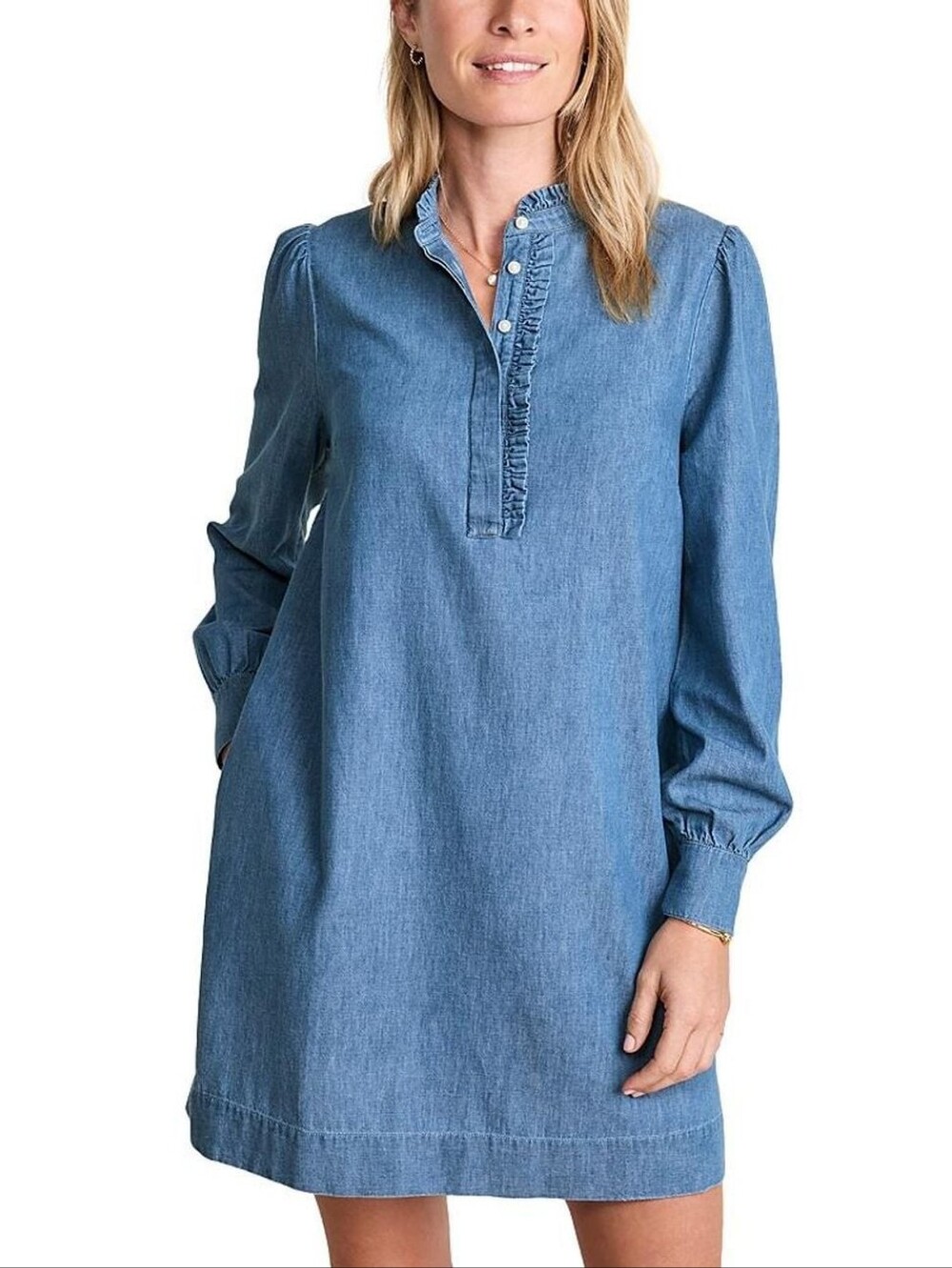 NEW- Vineyard Vines Sz XS Pippa Popover CHAMBRAY Dress